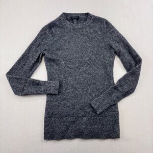 Only Mine 100% Cashmere Sweater XS Gray Crewneck Soft 2-Ply Knit Long Sleeve